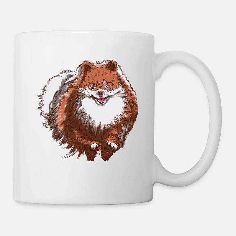 Cute Spitz court vers vous - Spitz Dog Design - Mug blanc - blanc