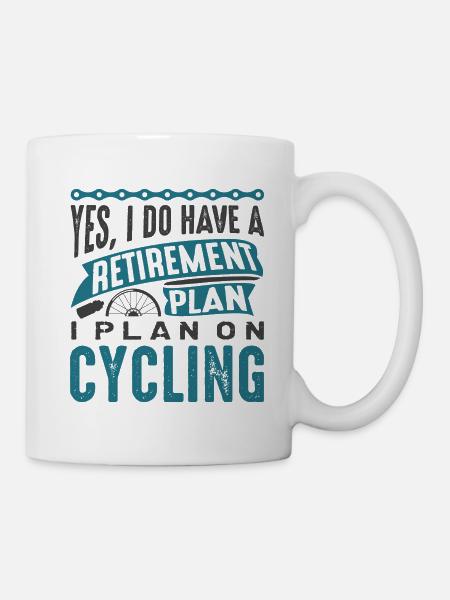Rentenplan Radfahren - Tasse - Weiß