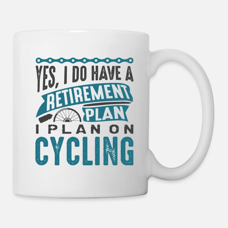 Rentenplan Radfahren - Tasse - Weiß