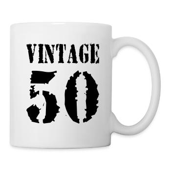 Vintage 1950 - Jahrgang 50 - Party Vector - Tasse - Weiß - Rechts