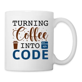 Turning Coffee Into Code - Mug - white - Right