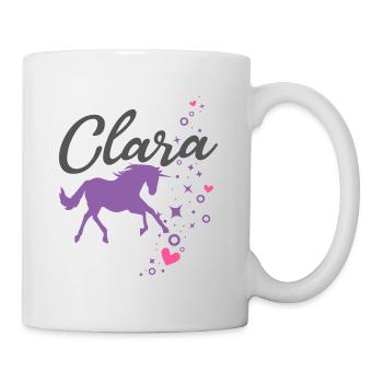 Clara Fille Prénom Nom Licorne - Mug blanc - blanc - Droite