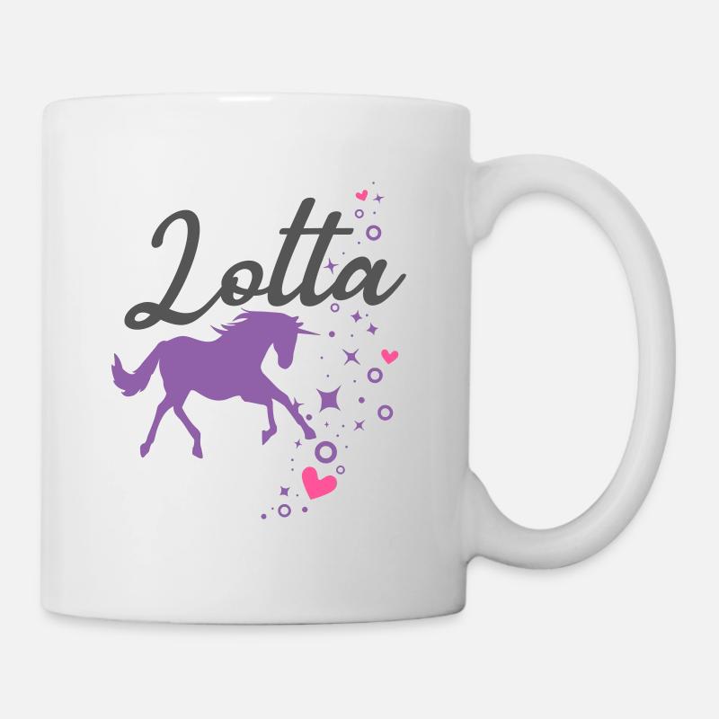 Lotta Mädchen Name Vorname Einhorn - Tasse - Weiß