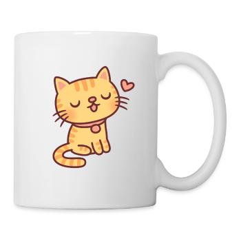 Cute Orange Tabby Cat Doodle - Mug - white - Right