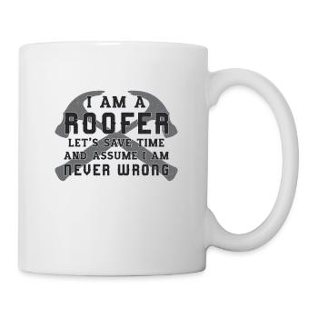 Dachdecker Handwerk Handwerker Dach Geschenkidee - Tasse - Weiß - Rechts