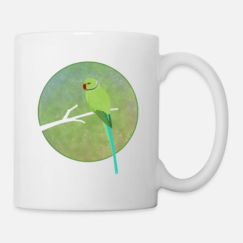 Halsbandsittich Alexandersittich Sittich Papagei - Tasse - Weiß