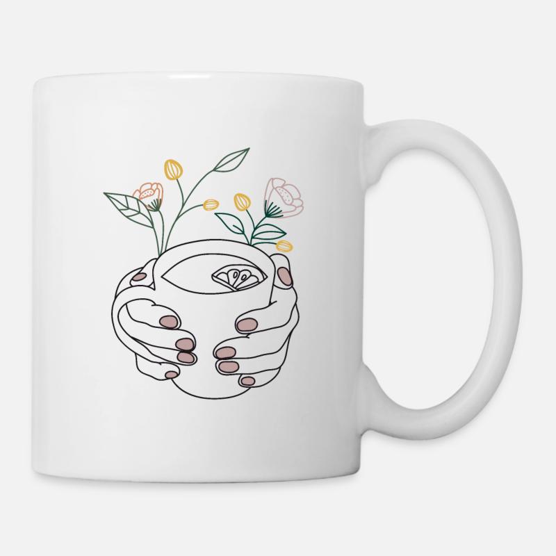 Minimalistische Tasse Tee - Tasse - Weiß