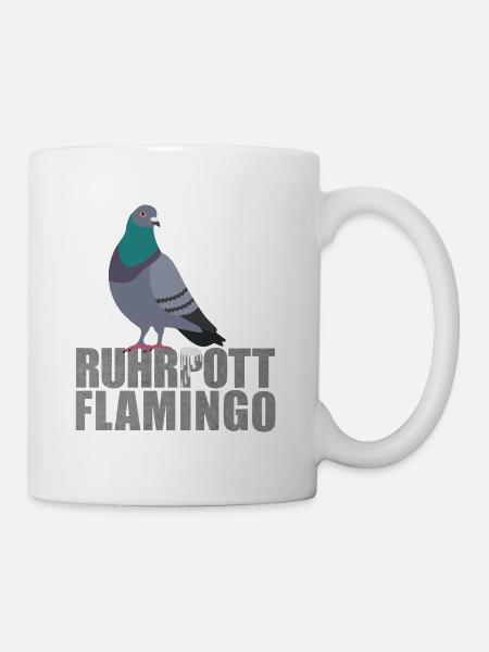 Ruhrpott Flamingo Taube - Tasse - Weiß