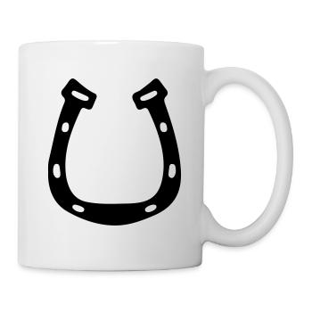 Hufeisen Glücksbringer Hochzeit Pferdesprüche - Tasse - Weiß - Rechts