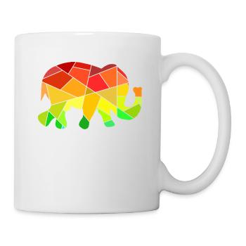Elephant colorful geometric figures - Mug - white - Right