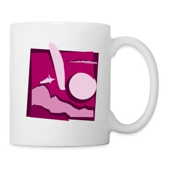 Parapente papier découpé parapente rose - Mug blanc - blanc - Droite