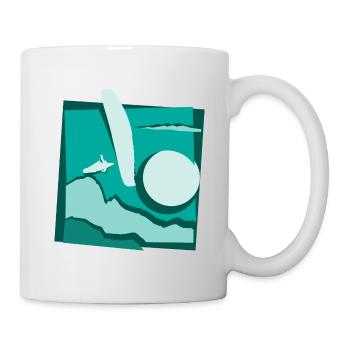 Paragliding paper cut paraglider turquoise - Mug - white - Right