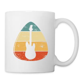 E-Gitarre retro Design in Form Gitarren-Plektrum - Tasse - Weiß - Rechts