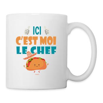 ici c est moi le chef cadeau tacos taco mexique - Mug blanc - blanc - Droite