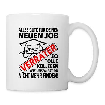 Alles Gute für deinen neuen Job Verräter - Tasse - Weiß - Rechts