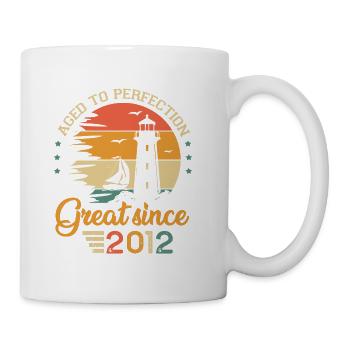 2012 years boat great since 2012 anniversary - Mug - white - Right