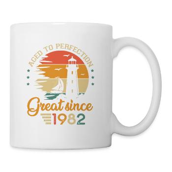 40 years boat great since 1982 anniversary - Mug - white - Right