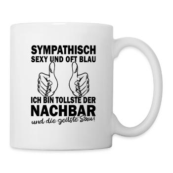 Nachbar - Nachbarin - Nachbarschaftsgeschenk - Tasse - Weiß - Rechts