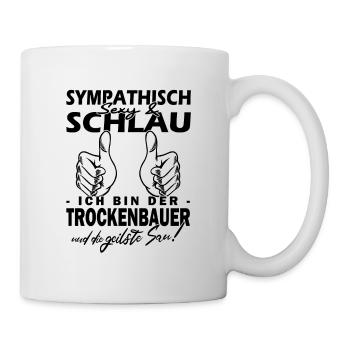 Trockenbau - Innenausbau - Stuckateur - Hausbau - Tasse - Weiß - Rechts