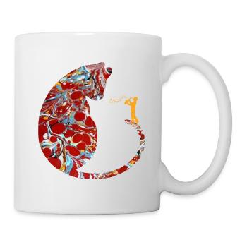 cat with saxophone e 251 - Mug - white - Right