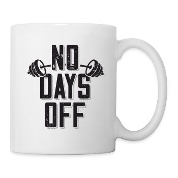 Pas de jours de congé Bodybuilder disant Barbell - Mug blanc - blanc - Droite