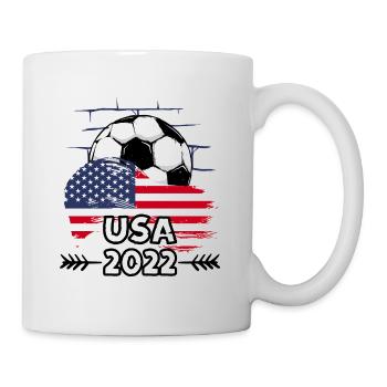 USA Amerika 2022 Fußball - Tasse - Weiß - Rechts