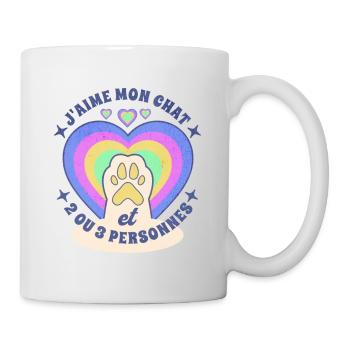 J'aime mon chat humour chat cadeau femme fille - Mug blanc - blanc - Droite