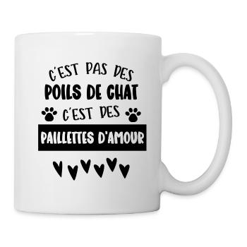 c'est pas des poils de chat - Mug blanc - blanc - Droite