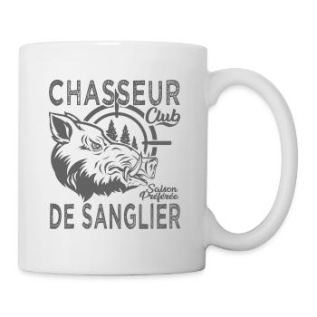 Chassé chasseur de sanglier cadeau cool chasse - Mug blanc - blanc - Droite