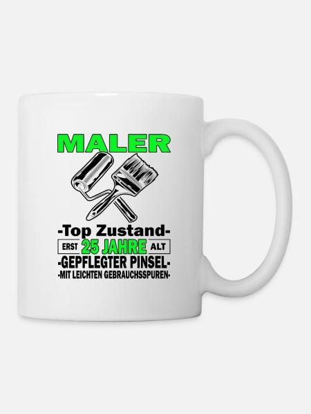 Maler Top Zustand - 25. Geburtstag - Tasse - Weiß