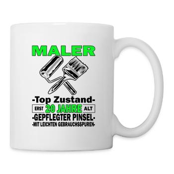 Maler Top Zustand - 20. Geburtstag - Tasse - Weiß - Rechts