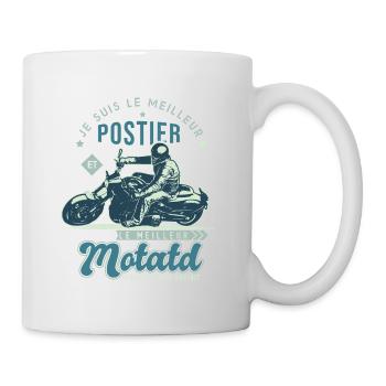 Motard le meilleur postier cadeau cool facteur - Mug blanc - blanc - Droite