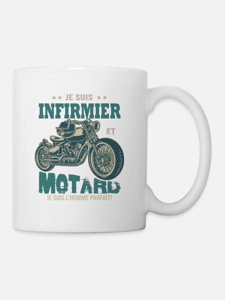 motard parfait infirmier parfait - Mug blanc - blanc