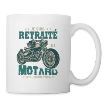 motard parfait retraité parfait retraite - Mug blanc - blanc - Droite