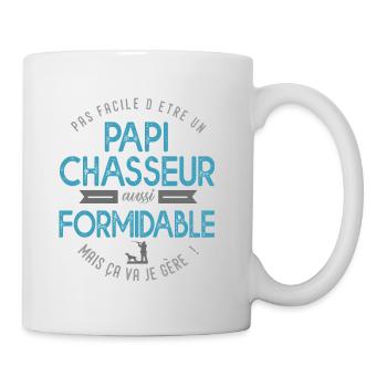 papi chasseur formidable chasse papy grand père - Mug blanc - blanc - Droite