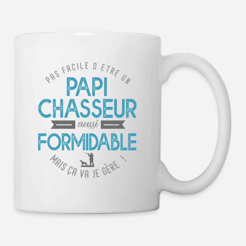 papi chasseur formidable chasse papy grand père - Mug blanc - blanc