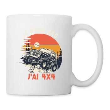 4x4 je peux pas j ai 4X4 humour 4X4 - Mug blanc - blanc - Droite
