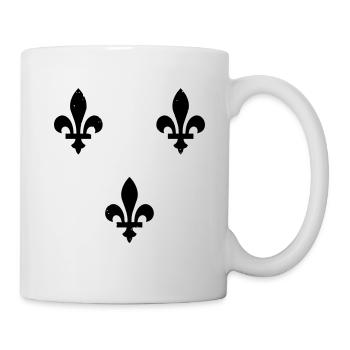 Lilien / Blüten- Ornament - VEKTOR - Tasse - Weiß - Rechts