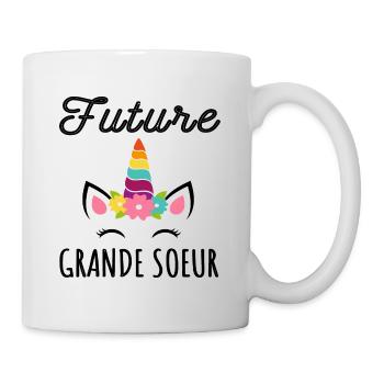 Future grande soeur annonce naissance bébé licorne - Mug blanc - blanc - Droite