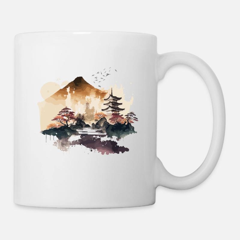 Japanischer Tempel - Tasse - Weiß