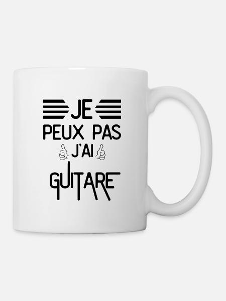 Je Peux Pas J Ai Guitare - Mug blanc - blanc