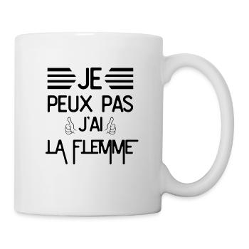 Je Peux Pas J Ai La Flemme - Mug blanc - blanc - Droite