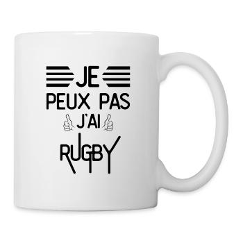 Je Peux Pas J Ai Rugby Noir - Mug blanc - blanc - Droite