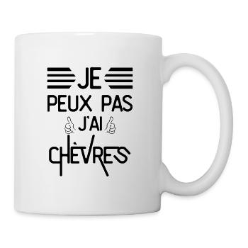Je Peux Pas J Ai Chèvres - Mug blanc - blanc - Droite