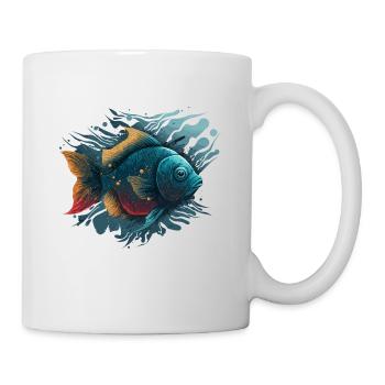 Fisch Illustration - Tasse - Weiß - Rechts