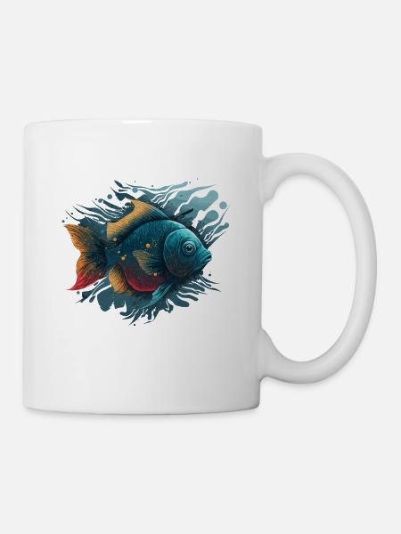 Fisch Illustration - Tasse - Weiß