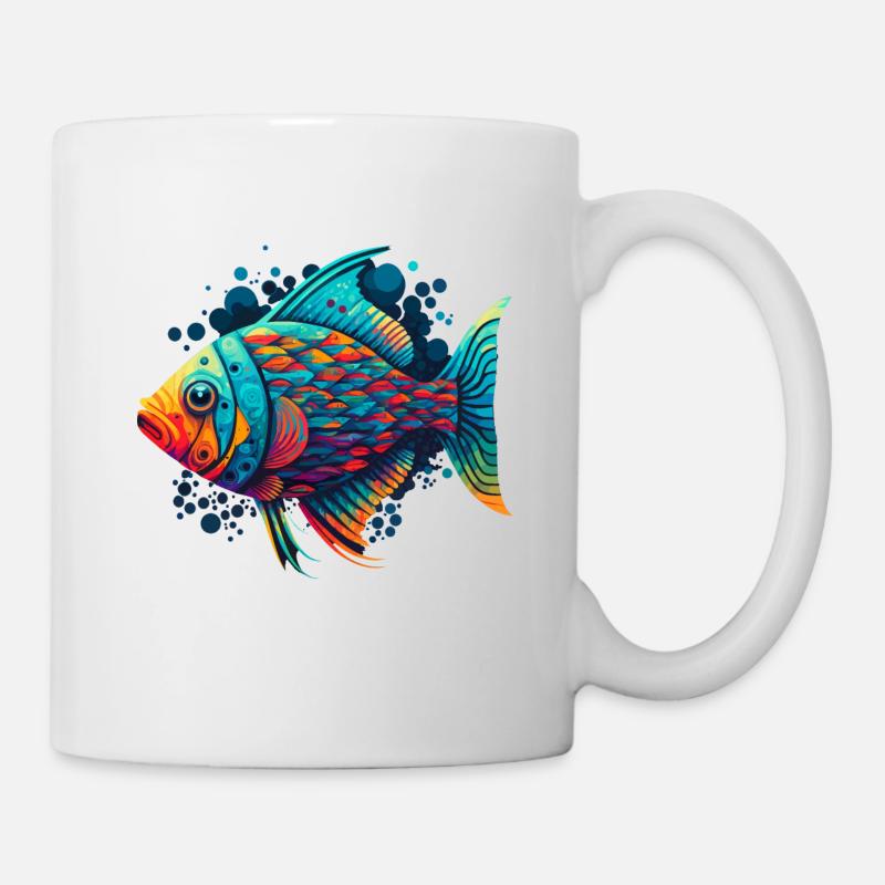 Fisch Kunstwerk - Tasse - Weiß