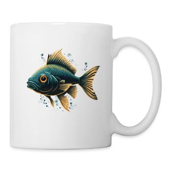Schöne Fisch Illustration - Tasse - Weiß - Rechts