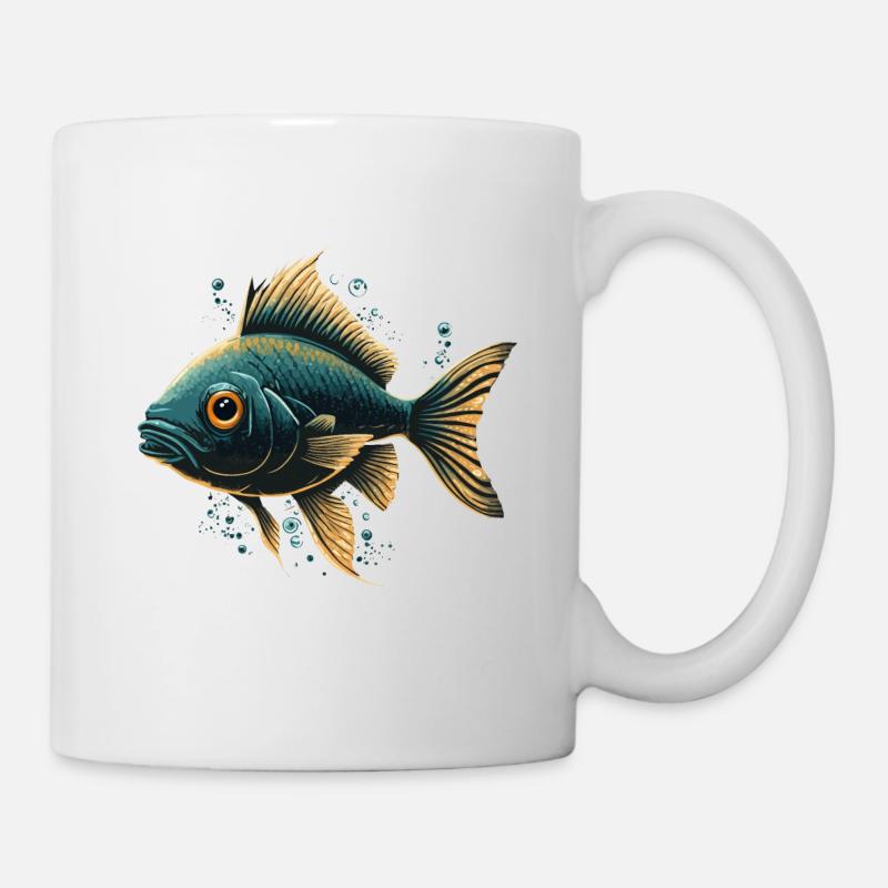 Schöne Fisch Illustration - Tasse - Weiß