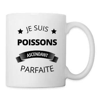 Poissons ascendant parfaite humour astrologie - Mug blanc - blanc - Droite